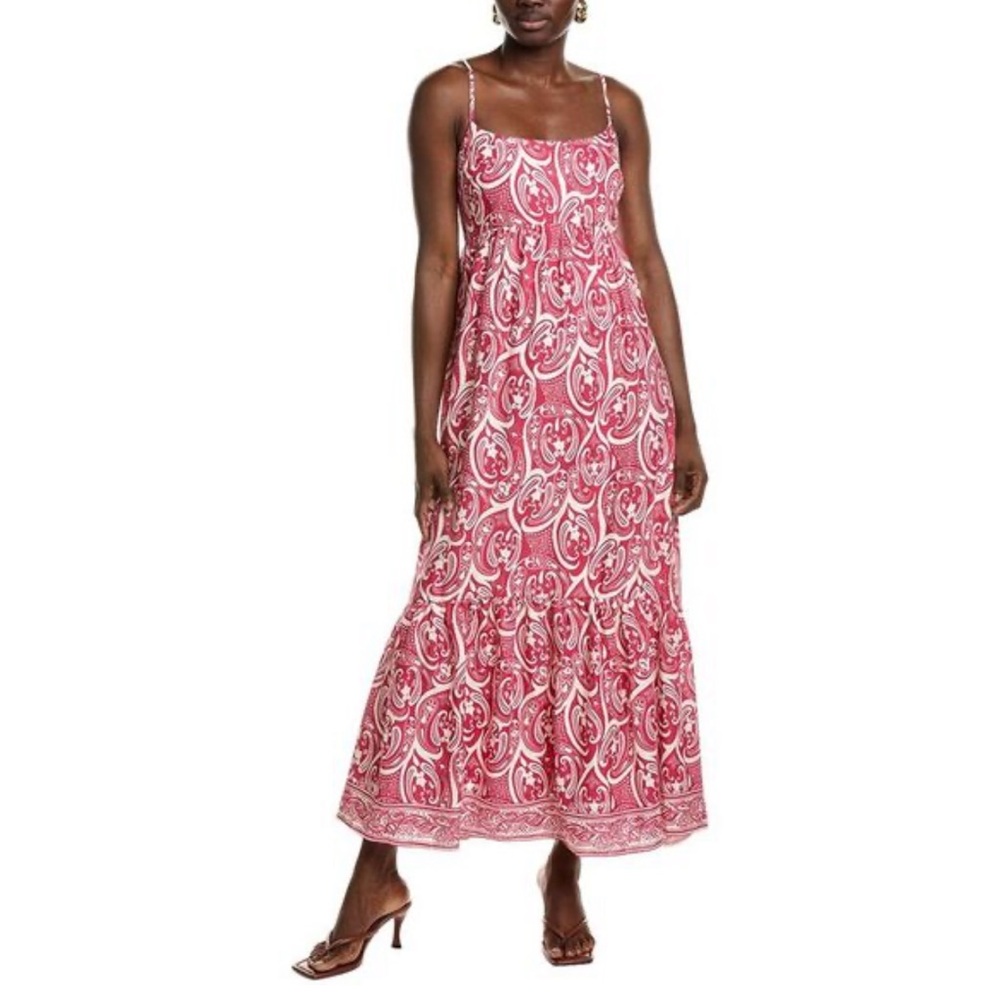 1. State Red and White Tiered Ruffled Maxi Dress